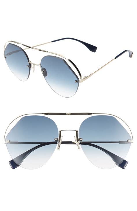 fendi ff aviator sunglasses|Fendi geometric rimless aviator sunglasses.